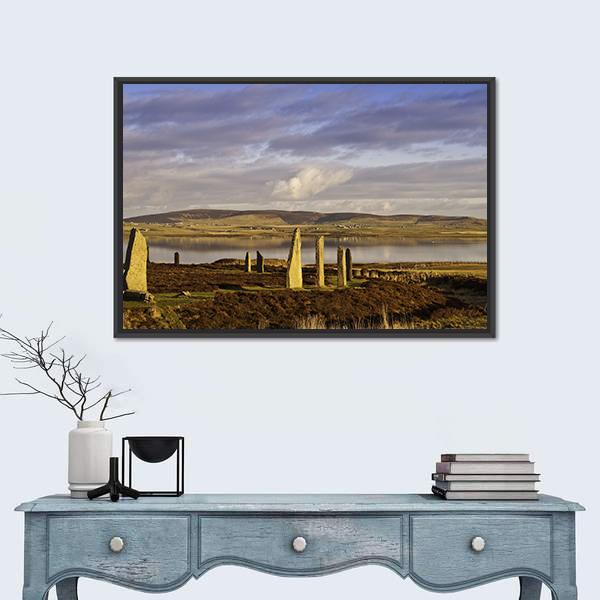 Ring Of Brodgar In Orkney Canvas Wall Art-3 Horizontal-Gallery Wrap-25" x 16"-Tiaracle