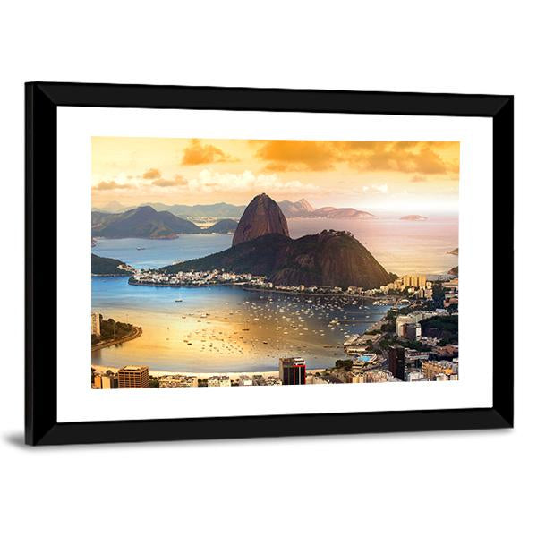 Rio De Janeiro At Brazil In Twilight Canvas Wall Art-5 Horizontal-Gallery Wrap-22" x 12"-Tiaracle