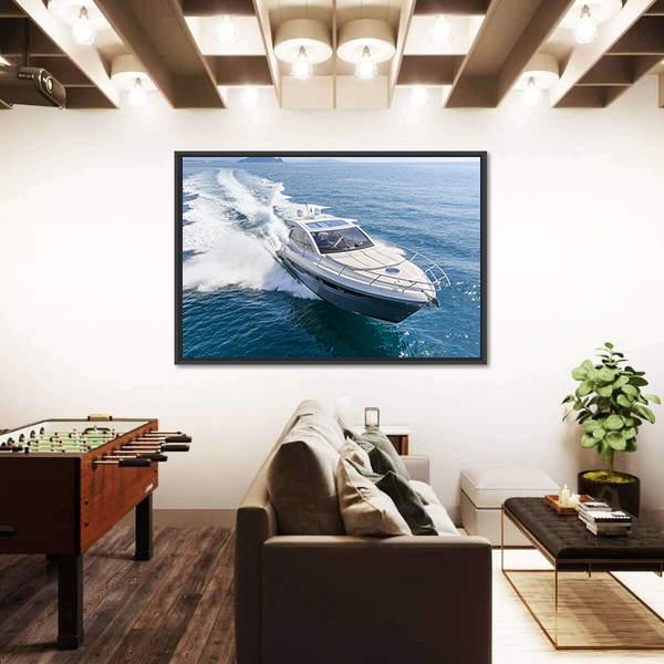 Rio Yachts Italian Shipyard Canvas Wall Art-3 Horizontal-Gallery Wrap-25" x 16"-Tiaracle