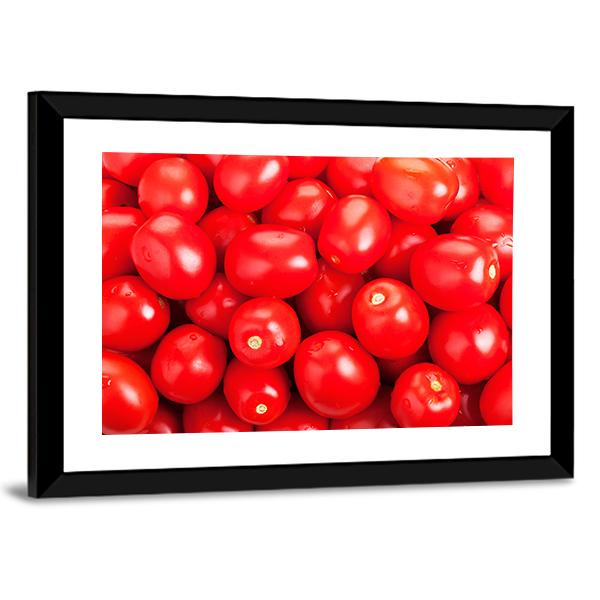 Ripe Red Tomatoes Canvas Wall Art-3 Horizontal-Gallery Wrap-25" x 16"-Tiaracle