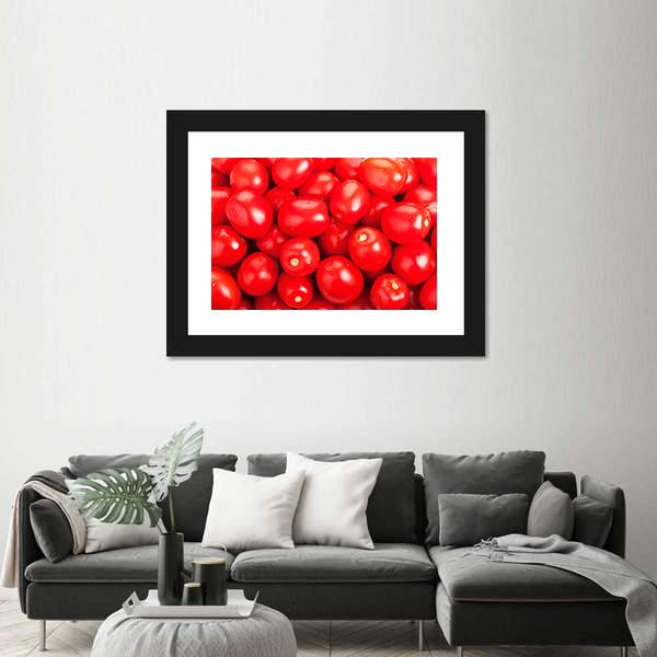 Ripe Red Tomatoes Canvas Wall Art-5 Horizontal-Gallery Wrap-22" x 12"-Tiaracle