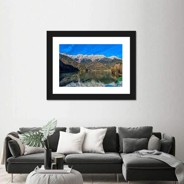 Ritz Lake In Abkhazia Mountains Canvas Wall Art-3 Horizontal-Gallery Wrap-25" x 16"-Tiaracle