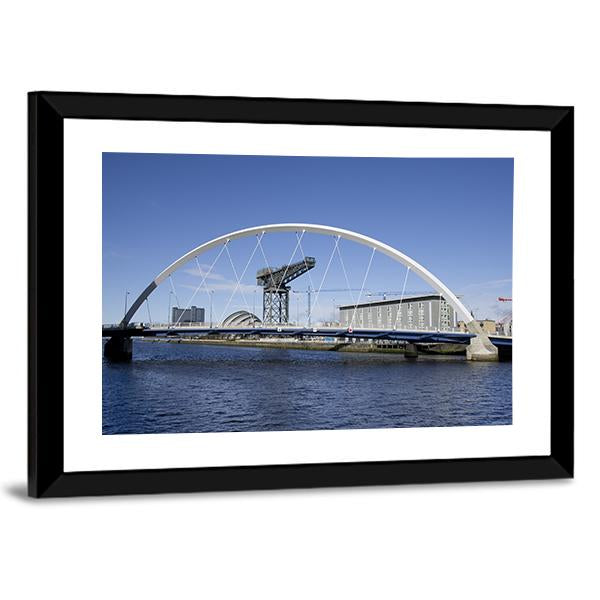 River Clyde In Glasgow With Bridge Canvas Wall Art-3 Horizontal-Gallery Wrap-25" x 16"-Tiaracle
