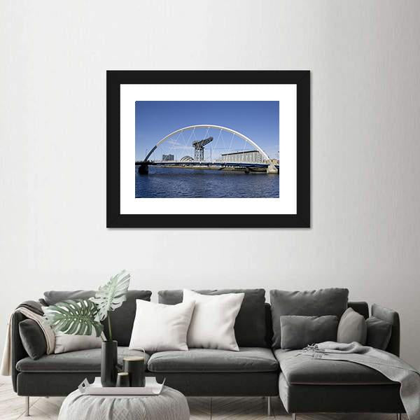 River Clyde In Glasgow With Bridge Canvas Wall Art-3 Horizontal-Gallery Wrap-25" x 16"-Tiaracle