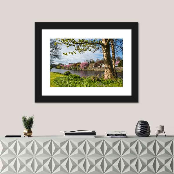 River Cree In Newton Stewart Canvas Wall Art-1 Piece-Framed Print-20" x 16"-Tiaracle