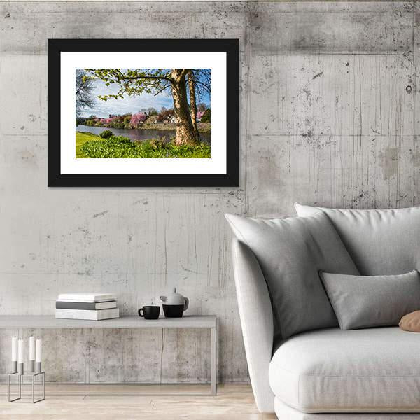 River Cree In Newton Stewart Canvas Wall Art-3 Horizontal-Gallery Wrap-25" x 16"-Tiaracle