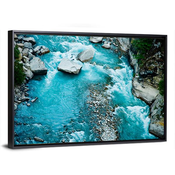 River Ganga In Valley Canvas Wall Art-3 Horizontal-Gallery Wrap-25" x 16"-Tiaracle