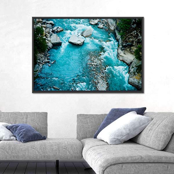 River Ganga In Valley Canvas Wall Art-3 Horizontal-Gallery Wrap-25" x 16"-Tiaracle