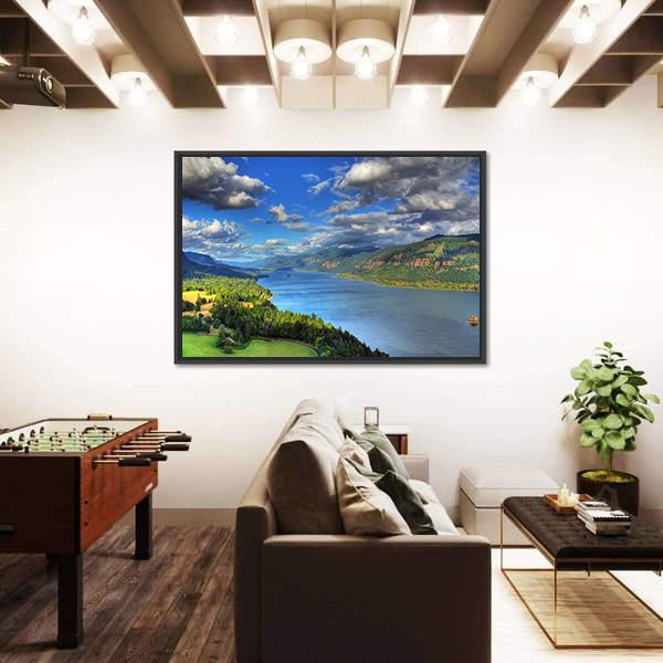 River Gorge In Columbia Canvas Wall Art-5 Horizontal-Gallery Wrap-22" x 12"-Tiaracle