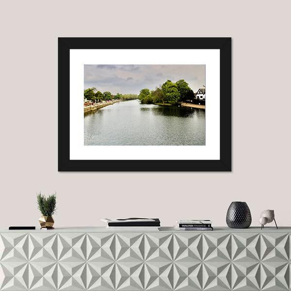 River In Bedfordshire Canvas Wall Art-1 Piece-Framed Print-20" x 16"-Tiaracle