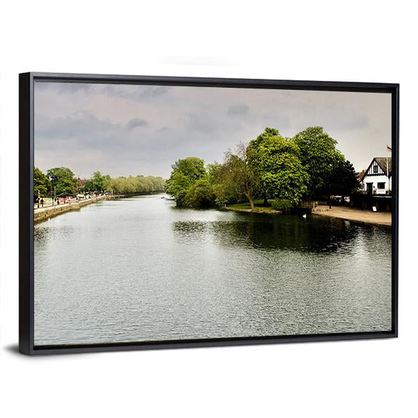 River In Bedfordshire Canvas Wall Art-3 Horizontal-Gallery Wrap-25" x 16"-Tiaracle