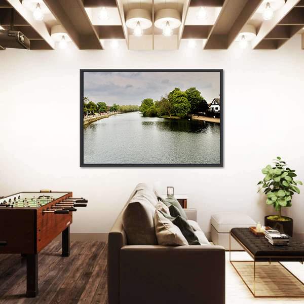 River In Bedfordshire Canvas Wall Art-3 Horizontal-Gallery Wrap-25" x 16"-Tiaracle