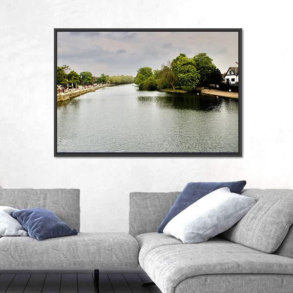 River In Bedfordshire Canvas Wall Art-3 Horizontal-Gallery Wrap-25" x 16"-Tiaracle