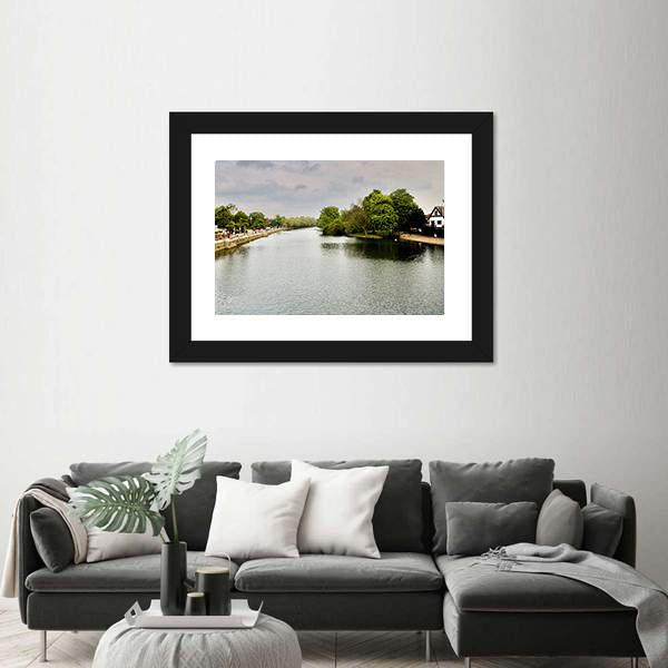 River In Bedfordshire Canvas Wall Art-3 Horizontal-Gallery Wrap-25" x 16"-Tiaracle