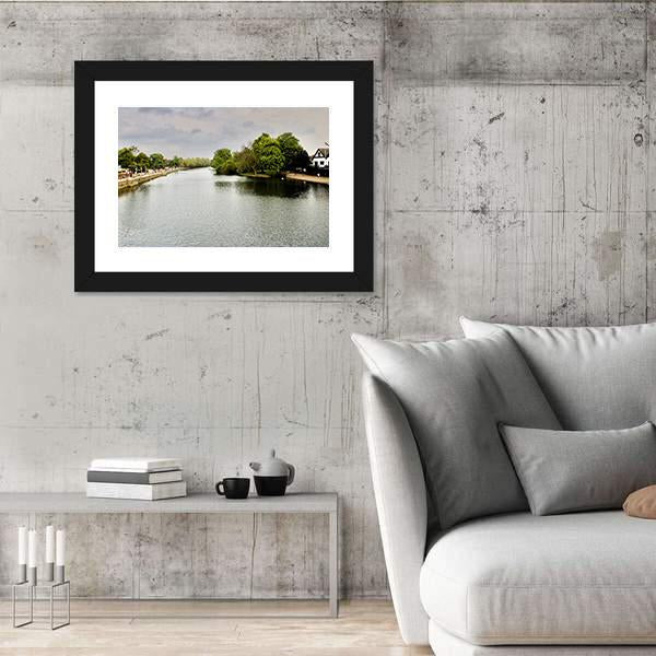 River In Bedfordshire Canvas Wall Art-3 Horizontal-Gallery Wrap-25" x 16"-Tiaracle