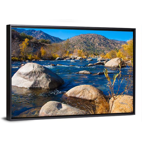 River In Sierra Nevada Canvas Wall Art-3 Horizontal-Gallery Wrap-25" x 16"-Tiaracle