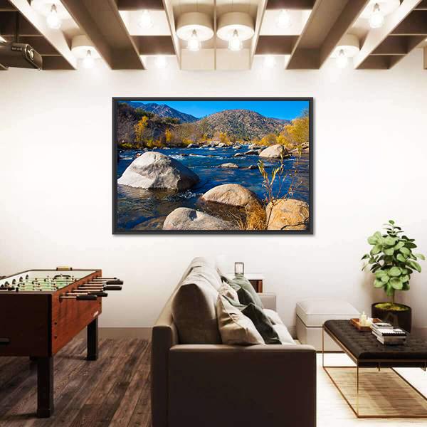 River In Sierra Nevada Canvas Wall Art-3 Horizontal-Gallery Wrap-25" x 16"-Tiaracle
