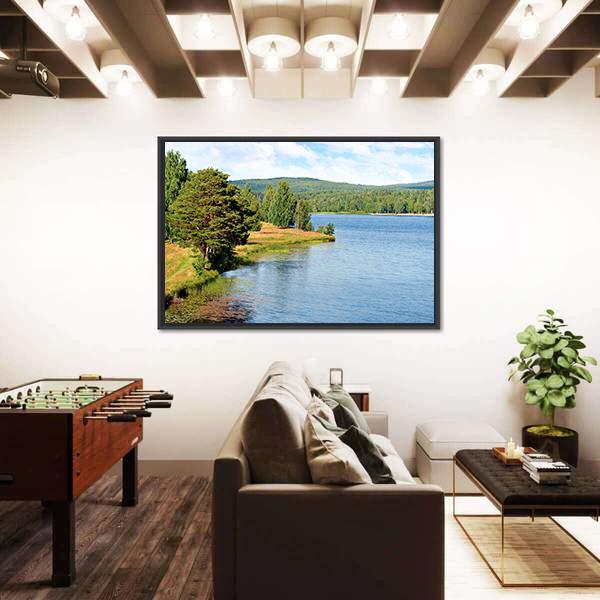River In Sweden On Bright Summer Day Canvas Wall Art-3 Horizontal-Gallery Wrap-25" x 16"-Tiaracle