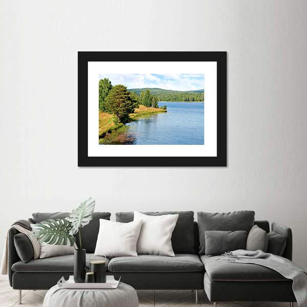 River In Sweden On Bright Summer Day Canvas Wall Art-3 Horizontal-Gallery Wrap-25" x 16"-Tiaracle