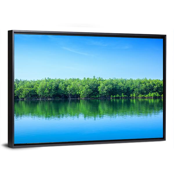 River In Thailand Canvas Wall Art-3 Horizontal-Gallery Wrap-25" x 16"-Tiaracle