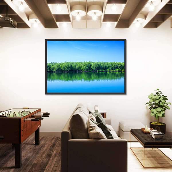 River In Thailand Canvas Wall Art-3 Horizontal-Gallery Wrap-25" x 16"-Tiaracle