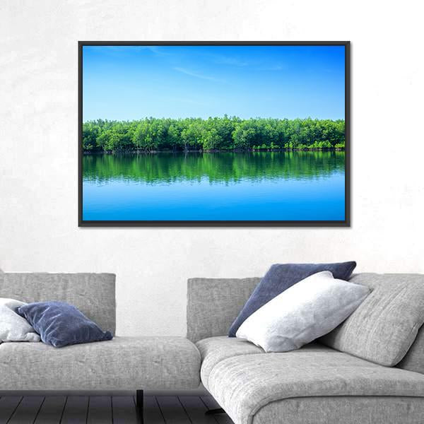 River In Thailand Canvas Wall Art-3 Horizontal-Gallery Wrap-25" x 16"-Tiaracle
