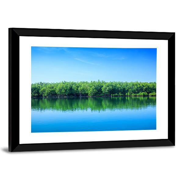 River In Thailand Canvas Wall Art-3 Horizontal-Gallery Wrap-25" x 16"-Tiaracle