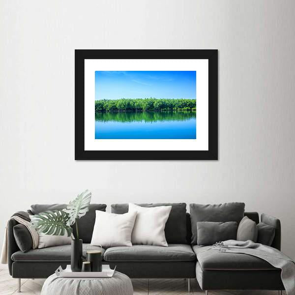 River In Thailand Canvas Wall Art-3 Horizontal-Gallery Wrap-25" x 16"-Tiaracle