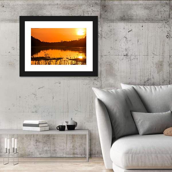 River In The Amazon Rainforest At Dusk Canvas Wall Art-3 Horizontal-Gallery Wrap-25" x 16"-Tiaracle