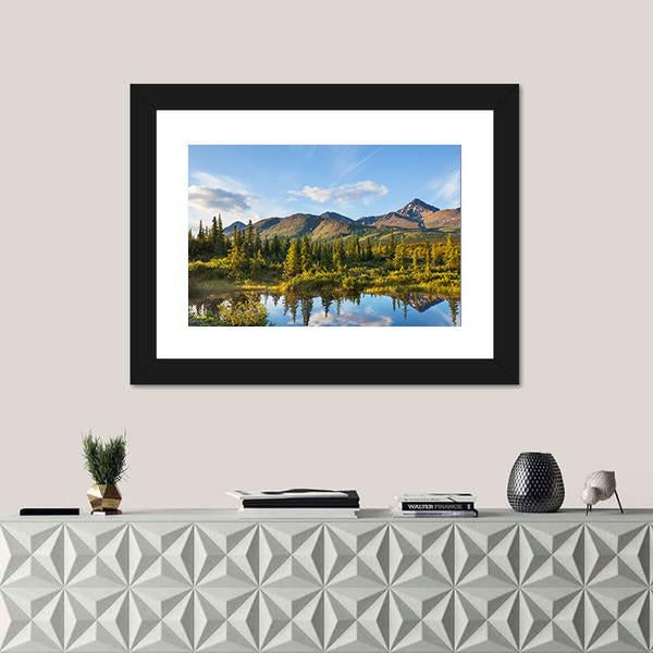River In Tundra On Alaska Canvas Wall Art-1 Piece-Framed Print-20" x 16"-Tiaracle