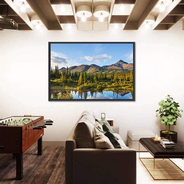 River In Tundra On Alaska Canvas Wall Art-3 Horizontal-Gallery Wrap-25" x 16"-Tiaracle
