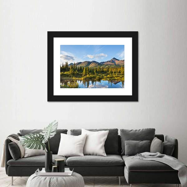 River In Tundra On Alaska Canvas Wall Art-3 Horizontal-Gallery Wrap-25" x 16"-Tiaracle