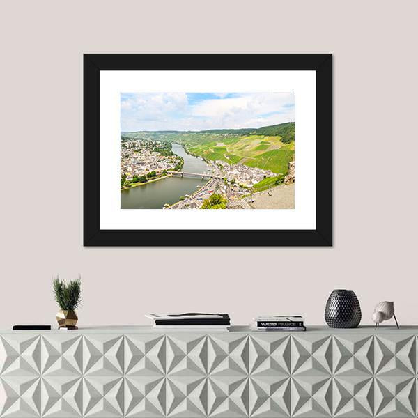 River Mosel In Summer Canvas Wall Art-1 Piece-Framed Print-42" x 14"-Tiaracle