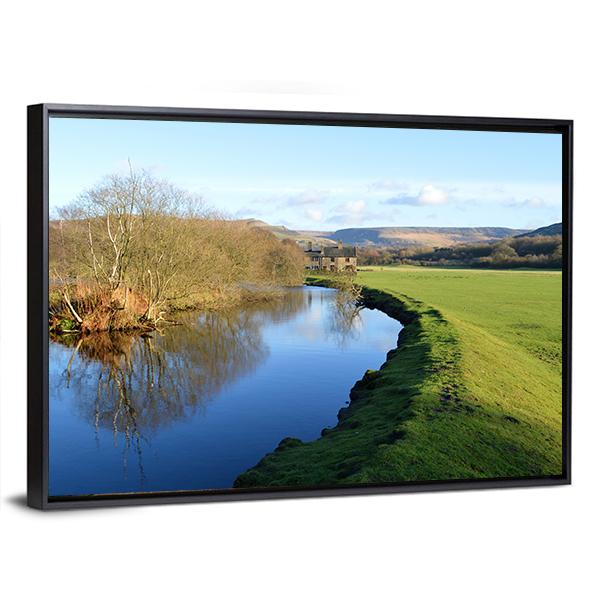 River Tame In Friezland Oldham Canvas Wall Art-3 Horizontal-Gallery Wrap-25" x 16"-Tiaracle