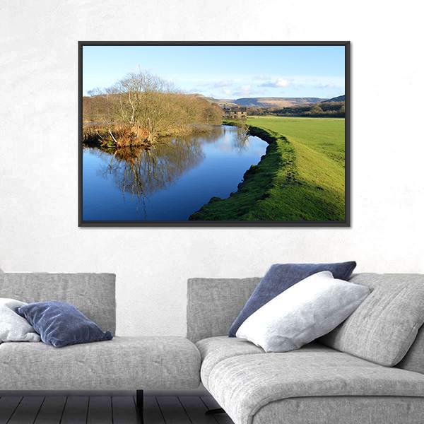 River Tame In Friezland Oldham Canvas Wall Art-3 Horizontal-Gallery Wrap-25" x 16"-Tiaracle