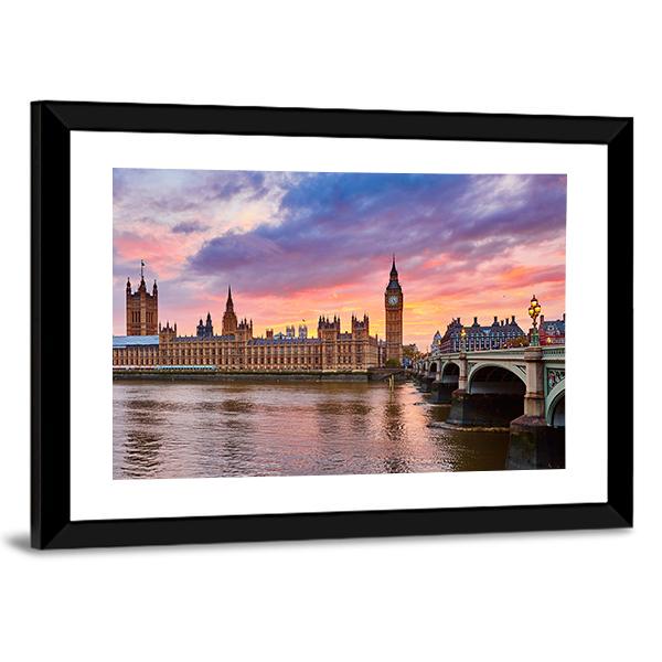 River Thames Canvas Wall Art-5 Horizontal-Gallery Wrap-22" x 12"-Tiaracle