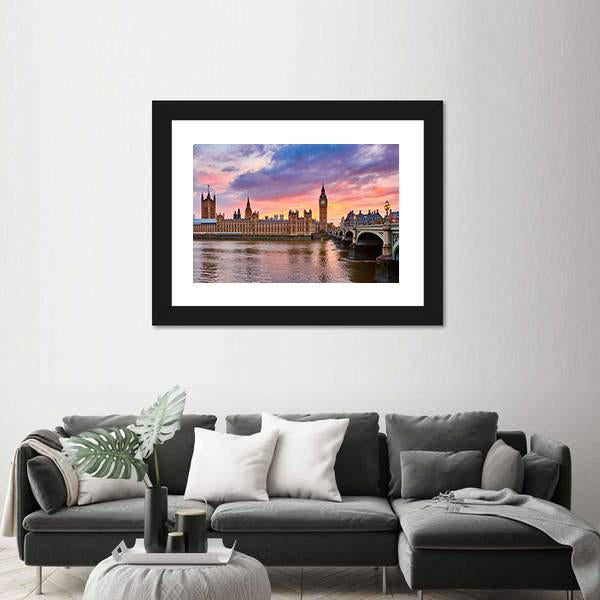River Thames Canvas Wall Art-5 Horizontal-Gallery Wrap-22" x 12"-Tiaracle