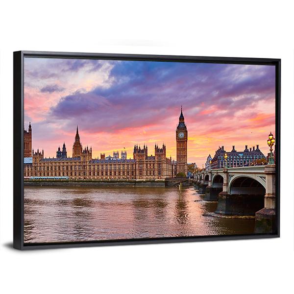 River Thames Canvas Wall Art-5 Horizontal-Gallery Wrap-22" x 12"-Tiaracle