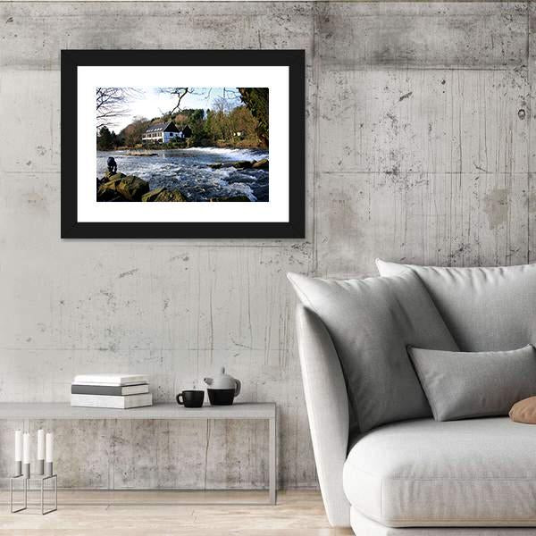 River Wupper In North Rhine Germany Canvas Wall Art-3 Horizontal-Gallery Wrap-25" x 16"-Tiaracle