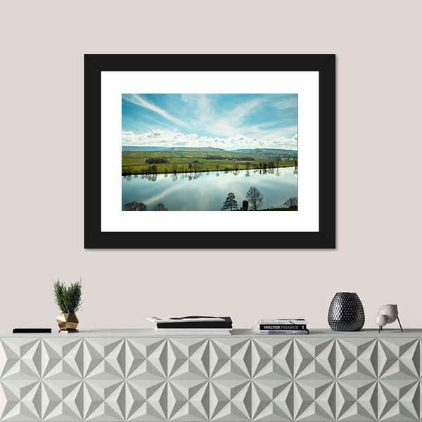River in Germany Canvas Wall Art-1 Piece-Framed Print-20" x 16"-Tiaracle
