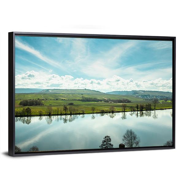 River in Germany Canvas Wall Art-3 Horizontal-Gallery Wrap-25" x 16"-Tiaracle