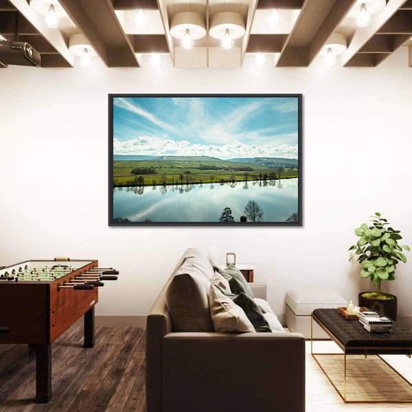 River in Germany Canvas Wall Art-3 Horizontal-Gallery Wrap-25" x 16"-Tiaracle