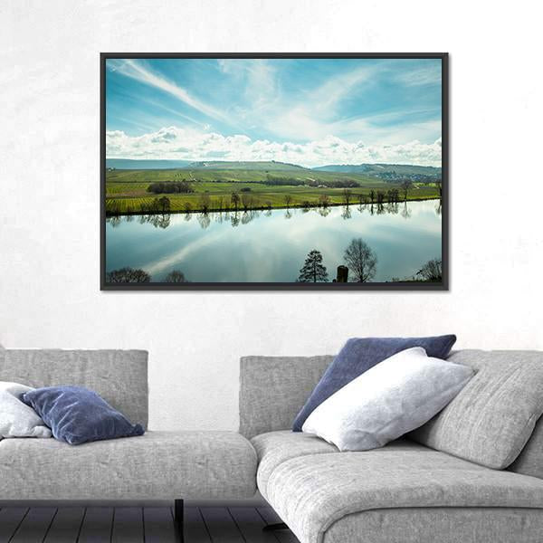 River in Germany Canvas Wall Art-3 Horizontal-Gallery Wrap-25" x 16"-Tiaracle