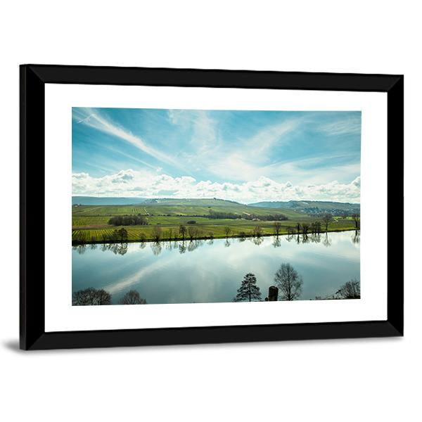 River in Germany Canvas Wall Art-3 Horizontal-Gallery Wrap-25" x 16"-Tiaracle