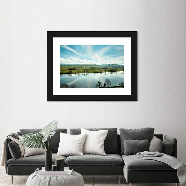 River in Germany Canvas Wall Art-3 Horizontal-Gallery Wrap-25" x 16"-Tiaracle