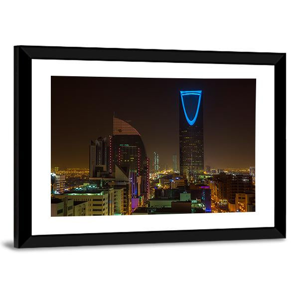 Riyadh At Night Canvas Wall Art-3 Horizontal-Gallery Wrap-25" x 16"-Tiaracle