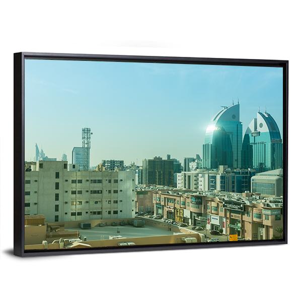 Riyadh With Buildings And Skylines Canvas Wall Art-3 Horizontal-Gallery Wrap-25" x 16"-Tiaracle