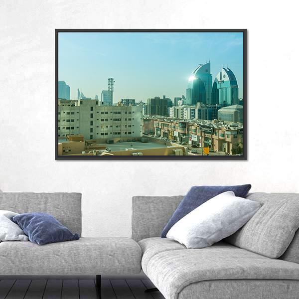 Riyadh With Buildings And Skylines Canvas Wall Art-3 Horizontal-Gallery Wrap-25" x 16"-Tiaracle