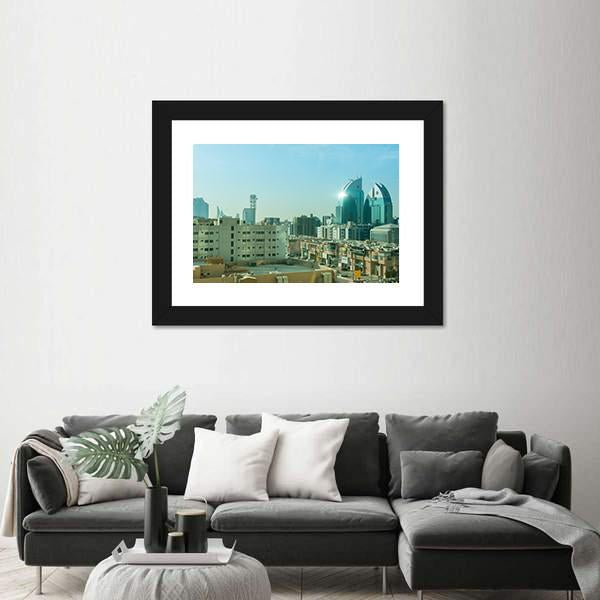 Riyadh With Buildings And Skylines Canvas Wall Art-3 Horizontal-Gallery Wrap-25" x 16"-Tiaracle