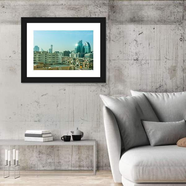 Riyadh With Buildings And Skylines Canvas Wall Art-3 Horizontal-Gallery Wrap-25" x 16"-Tiaracle